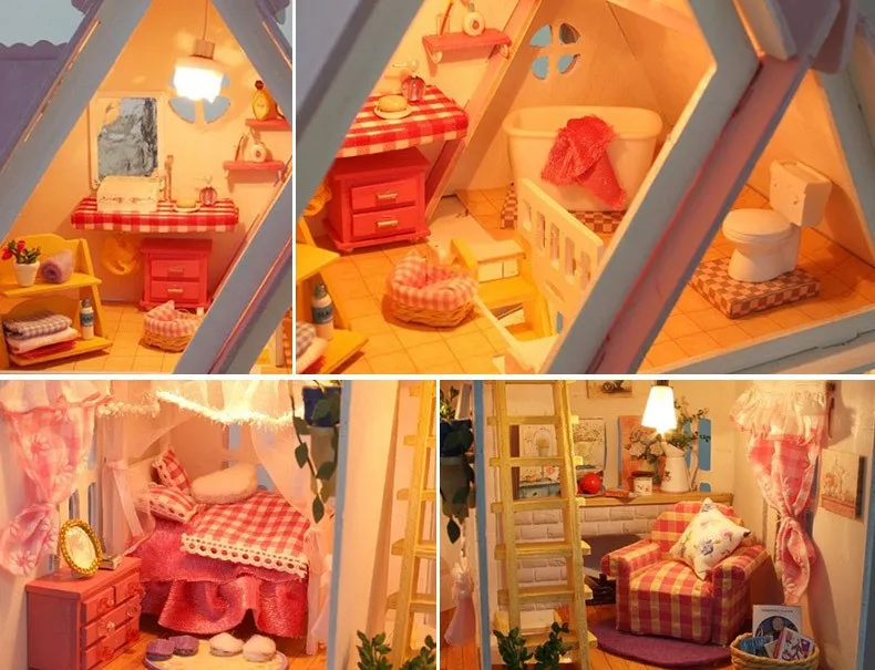 Деревянный кукольный домик, модная кукольная мебель для дома, игрушки для девочек, домашние игрушки для детей, большой размер, замок ручной работы, дом, детский подарок