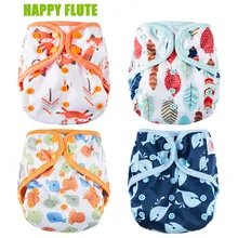 Happy Flute Diaper Cover One Size Cloth Diaper Waterproof Breathable PUL Reusable Diaper Covers for Baby