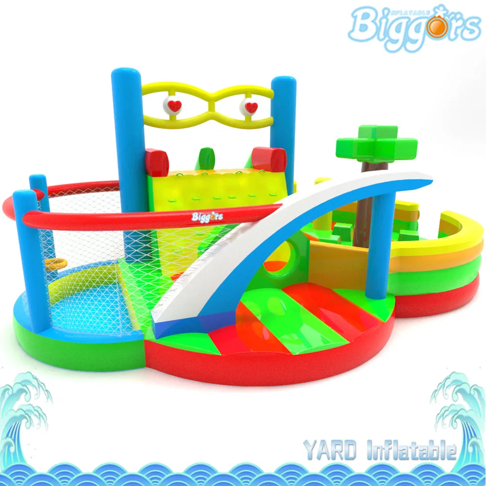 

Inflatable Biggors Big Inflatable Bouncy Castle Combo with Double Slide Obastacle Course Ball Pit