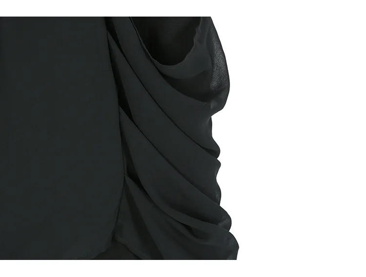 Корейский стиль, однотонные черные женские шифоновые шаровары, драпированные, вечерние, сшитые, женские, повседневные, уличные, свободные штаны, брюки J521
