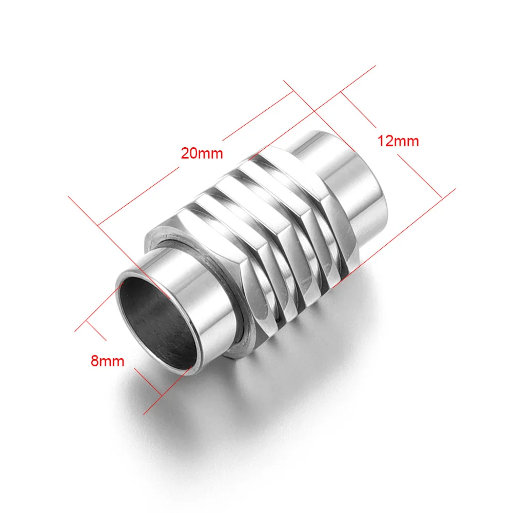 Магнитная застежка из нержавеющей стали шестиугольник 6 мм 8 мм кожаный шнур застежки магнитная пряжка DIY поставки ювелирных изделий браслет компоненты - Цвет: Hole 8mm