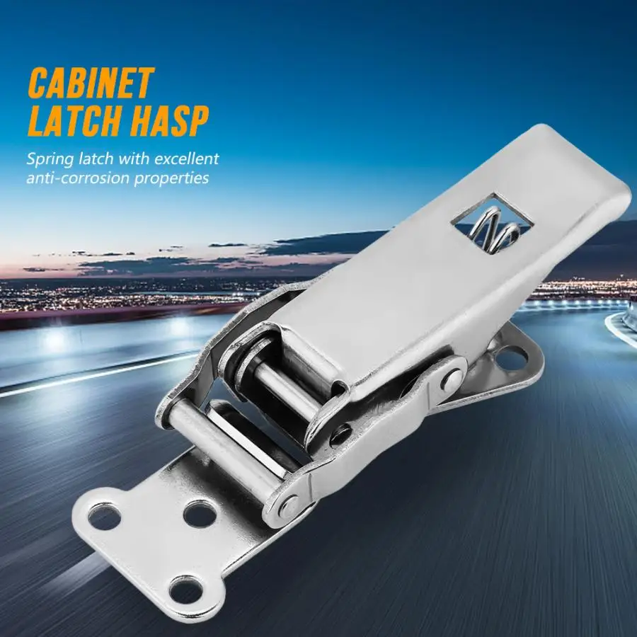 

Stainless Steel Latch Hasp for Cabinet Case Spring Loaded Latch Catch Toggle Hasp Lock cofre madera