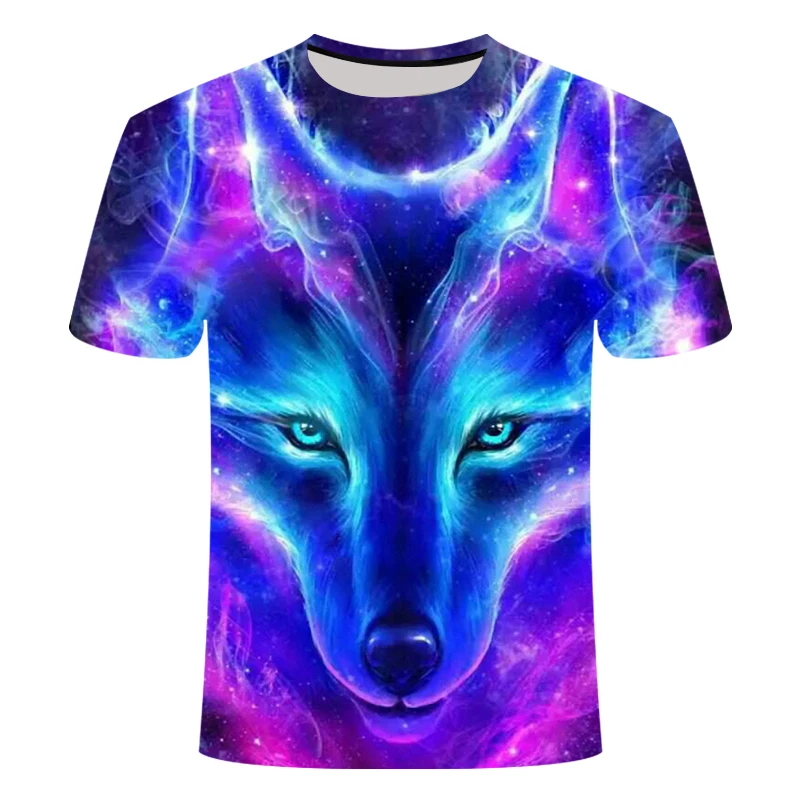 

Men 3d t shirts Summer large size 3D Wolf head t-shirt man round collar short sleeve T-shirt men fashion tshirt short sleeves