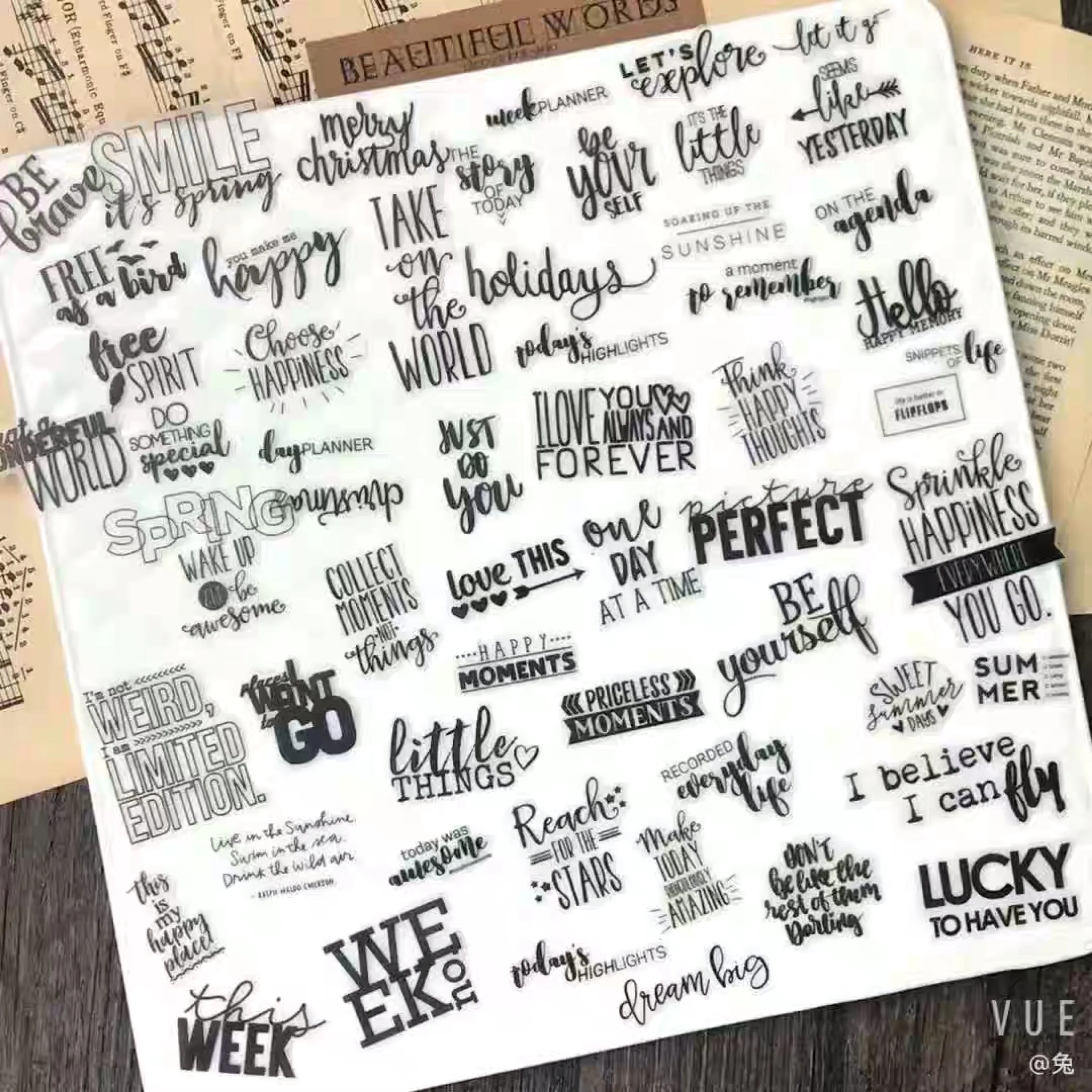 

90pcs magazine word/sentence label Vellum Stickers for Scrapbooking Hand account/Happy Planner/Card Making/diary Project
