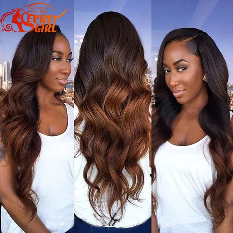 

Good Quality Peruvian Body Wave Grade 7a Unprocessed Virgin Hair Two Color 1 Piece T1b 30 Human Hair Ombre Weave