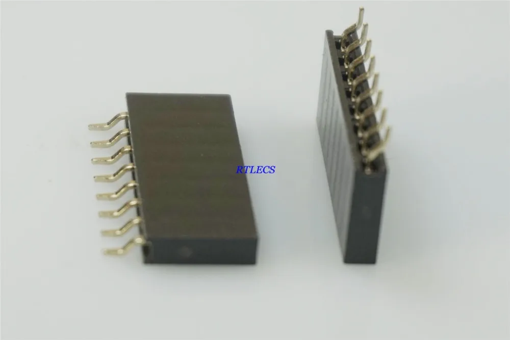 10 шт. 0,10" 2,54 мм 1x8 Pin 8 положение женский PCB заголовок Однорядный правый угол SMT/поверхностный монтаж SMD горизонтальный M20 разъем