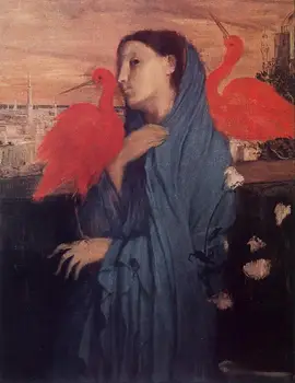 

High quality Oil painting Canvas Reproductions Woman on a Terrace (Young Woman and Ibis) (1857) By Edgar Degas hand painted