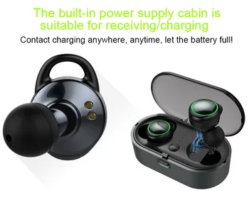

2018 new T02 mini TWS stereo bluetooth 5.0 Sport earphone with Charging box for IOS android mobile phone