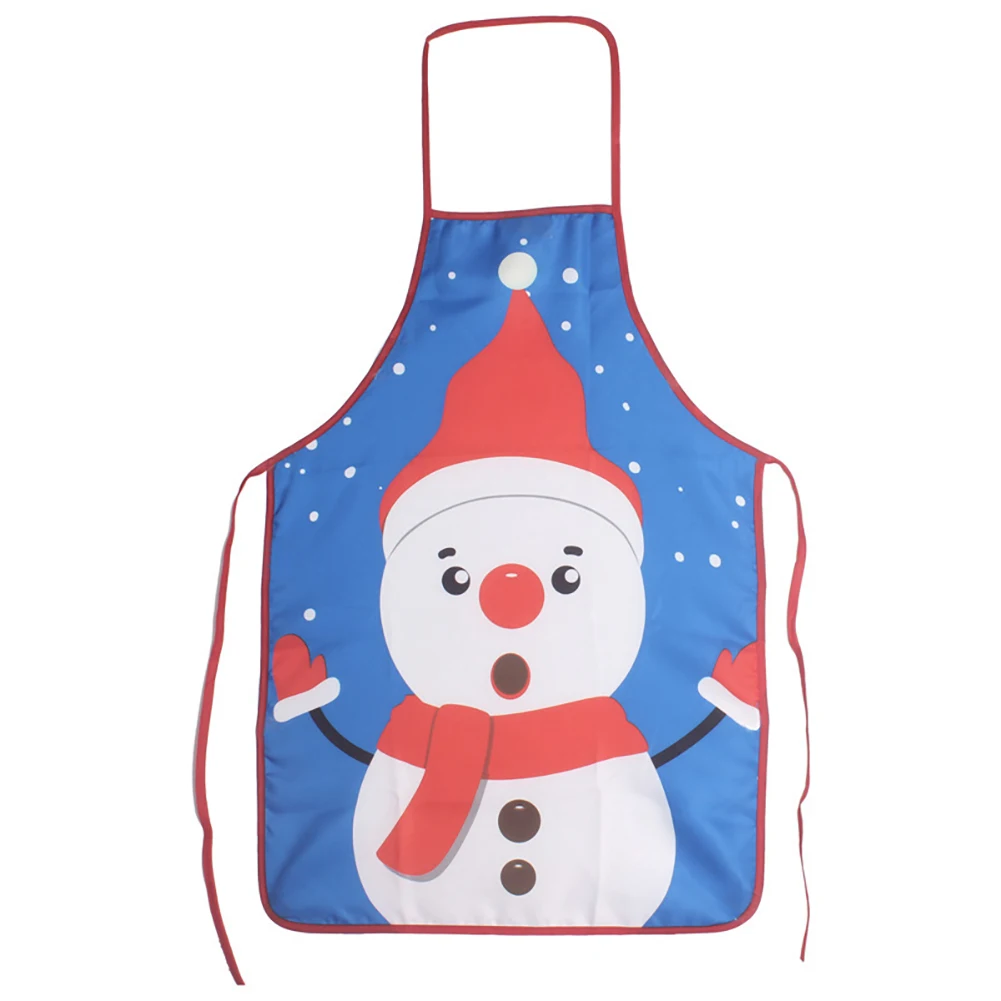 Christmas Decorations Creative Christmas Apron Christmas Costume Apron For Kitchen Home Supplies (Blue Snowman 1Pc) Blue