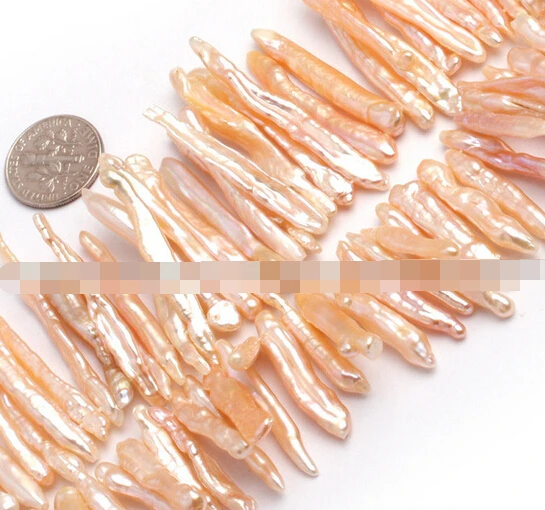 

huij 00373 Natural Strick Pink Freshwater Pearl Jewelry Making beads strand 15