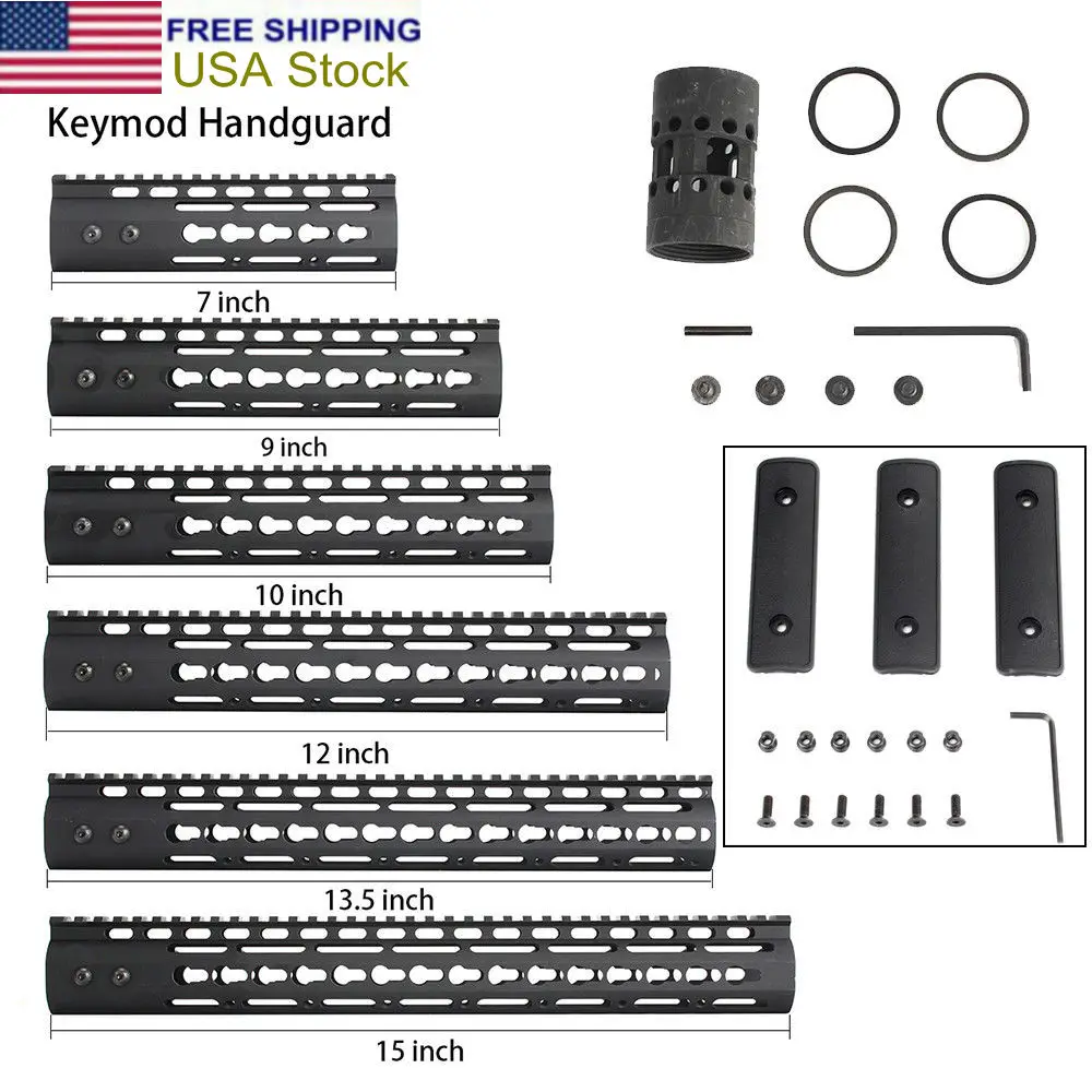 7'" 10" 12''13. " 15" свободное поплавковое цевье для винтовки с крышкой Keymod для охотничьего следа тактическое винтовое кольцо с возможностью монтирования черное