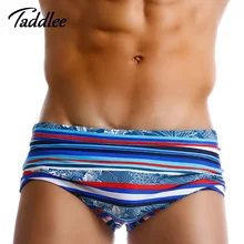 Taddlee Brand Men Swimwear Swimsuits Sexy Low Rise Basic 3D Print Man Swimming Boxer Brief Bikini Board Surfing Shorts Trunks