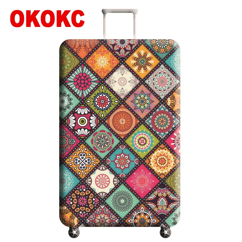 Чехол для чемодана OKOKC эластичный плотный подходит чемоданов 22 25 дюймов защитный