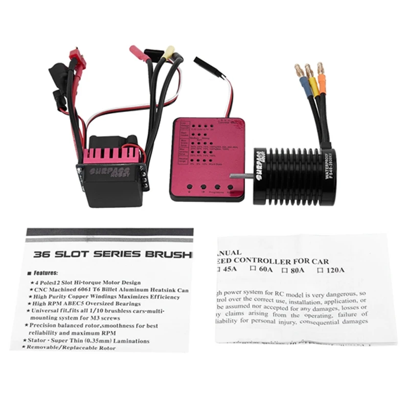 

Surpass Hobby F540 3930Kv 4P Brushless Motor & 45A Esc & Led Programming Card Combo Rc Set