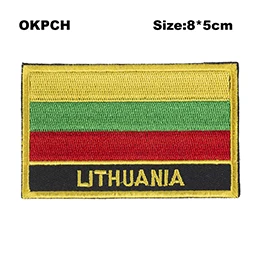 Литовский Флаг Патчи Наклейки на футболки военные патчи теплопередачи PT0103-R - Цвет: PT0103-R