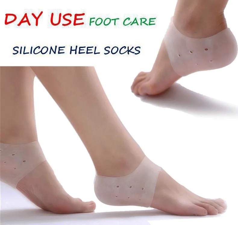 1 Pair Free Shipping Foot Care Tool Silicone Foot Care Moisturising Cracked Heel Protector Breathable Air Holes Silica Gel Socks (1)