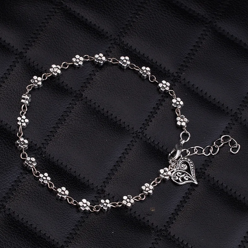 Tibetan Silver Anklet For Women ankle chains silver anklet bracelet beads anklet fashion accessories cubic zirconia anklet