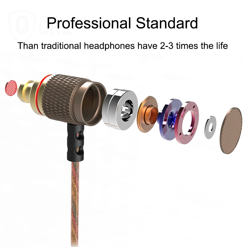 KZ EDR1 Special Edition Gold Plated Housing Earphone With Microphone 3.5mm HD HiFi In Ear Monitor Bass Stereo Earbuds For Phone