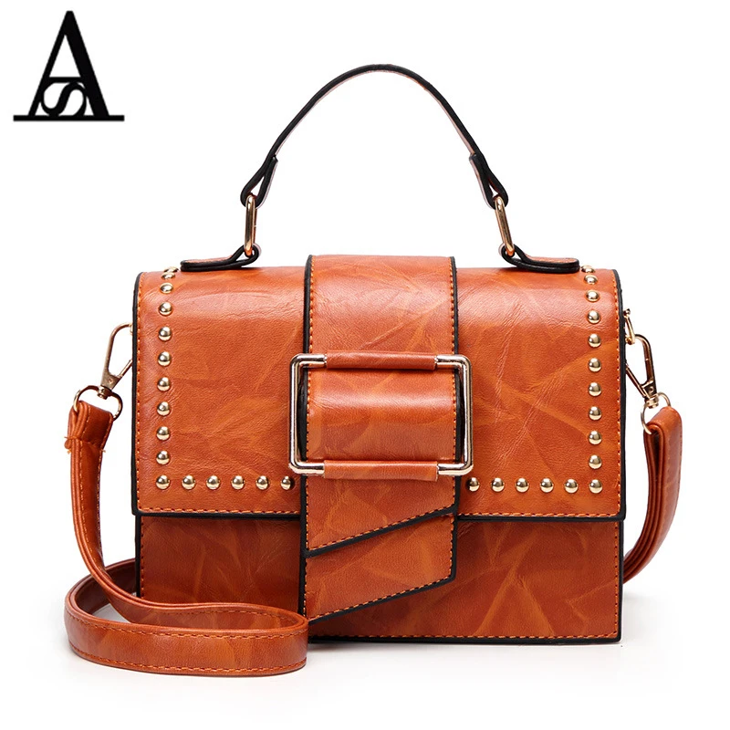 

AITESEN Fashion Vintage Simple Flaps Woman Handbag Malas Messenger Square Cover Bag Crossbody Package Moda Remache Bolsos Mujer