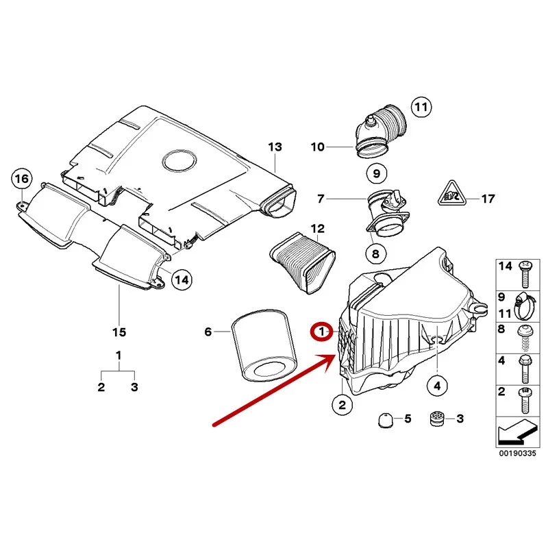 13717543163 автомобильный воздушный корпус 3 серии E90 91 92 93 318 320Ib mw2005-2006 автомобильный воздушный фильтр для фильтрации воздуха глушитель