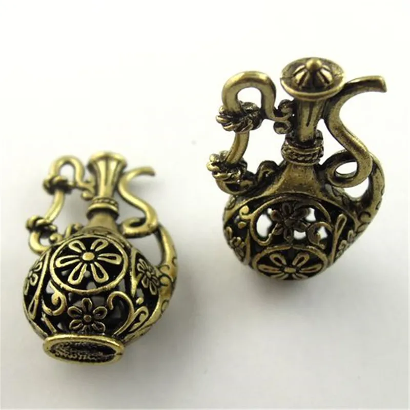 

6pcs/lot Wholesale Antique style bronze look floral 3D hollow wine pot Necklace Pendant Jewelry charm pendants Punk Gifts 08832