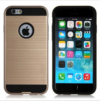 

V5 Brushed Style Case Luxury Neo Hybrid Armor TPU + PC Wire Drawing Back Cover Case For iPhone 6 plus 5S 4S