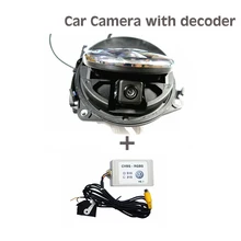 Envío libre Para El Golf 6 MK6 Passat B7 CC Magotan Escarabajo Flipping cámara Retrovisora + Decodificador Para VW Badge Logo Cámara RGB RCA puerto