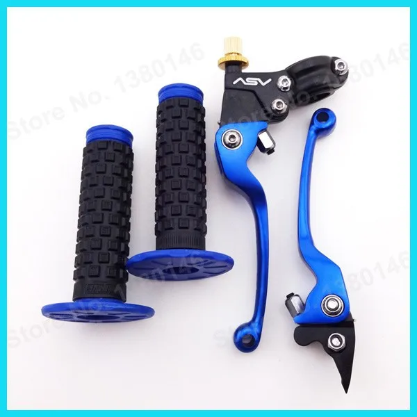 Синий ASV складывающаяся муфта тормозной рычаг+ 7/" рукоятка мягкий дроссельной заслонки штыри для мотокросса МХ, Dirt Pit Pro Bike XR50 в байкерском стиле