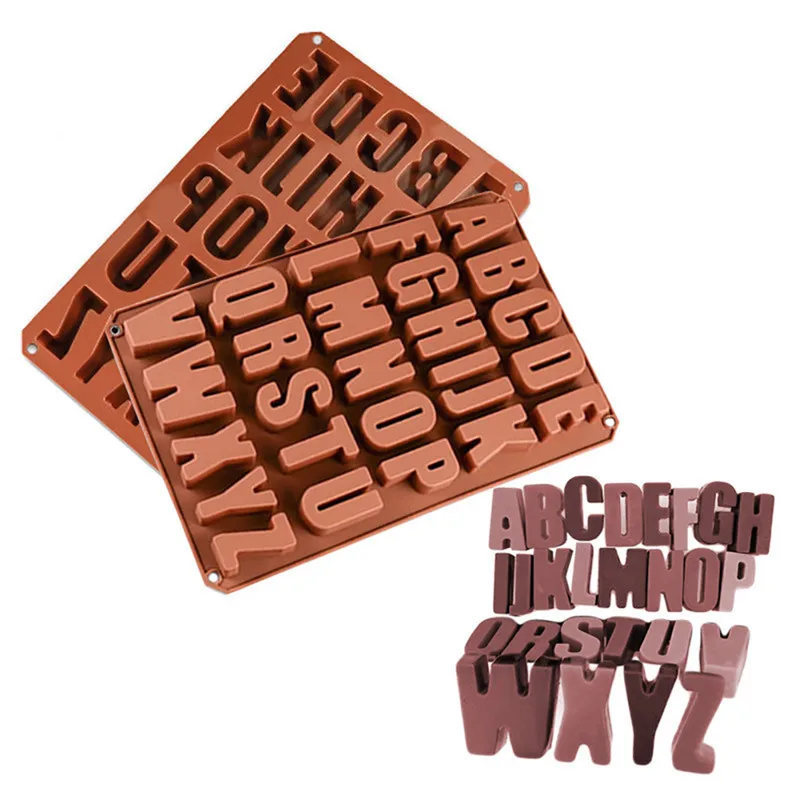 Buy 1PC Large Alphabet 26 Letters Silicone Mold Cake Chocolate Mold Wedding
