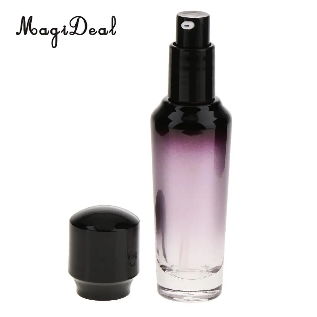 Empty Refillable Glass Container Makeup Cosmetic Face Cream Lotion Pump Bottle Jar Pot- 35ML