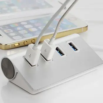 

Newest Multi USB High Speed Expand 4 Port Aluminum USB 3.0 Portable Hub Power Adapter for Mac Air Pro Win7/8 Laptop