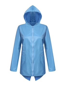 

Top Quality Womens Hooded Zip Up Waist Waterproof Active Rain Jacket Coat