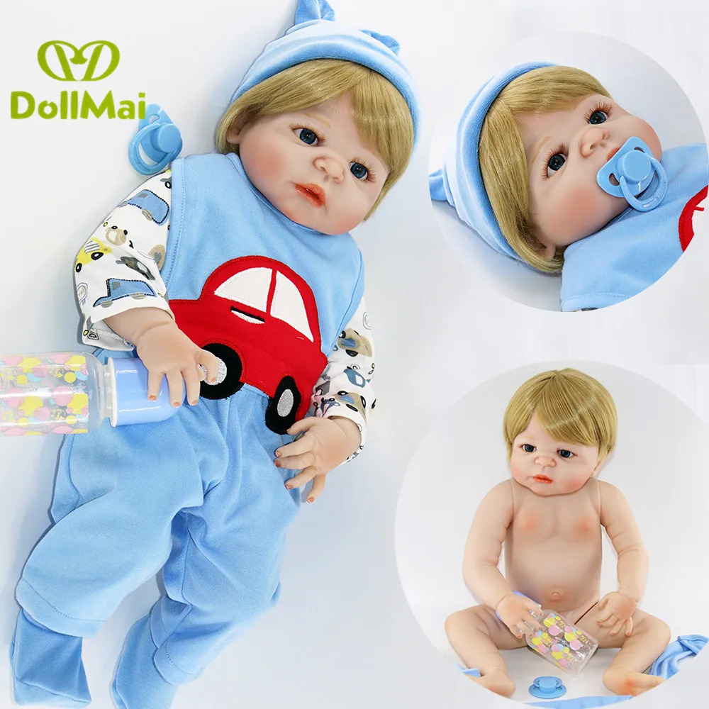 

Bebe reborn boy baby dolls 23" 57cm corpo de silicone inteiro realista newborn baby alive dolls toys gift