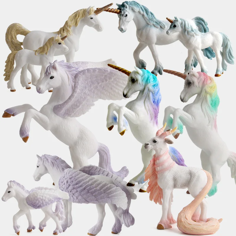

Colorful Unicorn PVC Action Figure Model Toy Cartoon Fly Horse Goat European Myths and Legends Fancy Doll Kids Christmas Gift