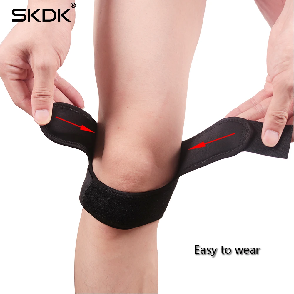 SKDK, 1 шт., профессиональные Регулируемые Наколенники для занятий спортом, черные амортизирующие наколенники, защита для ног, для занятий в тренажерном зале, защита для голени, наколенники