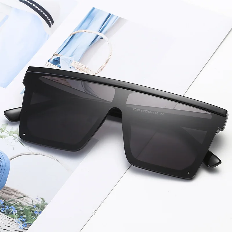 Женские солнцезащитные очки больших размеров с квадратными линзами,, роскошные брендовые, модные, с плоским верхом, красные, черные, с прозрачными линзами, с зеркальными линзами, UV400