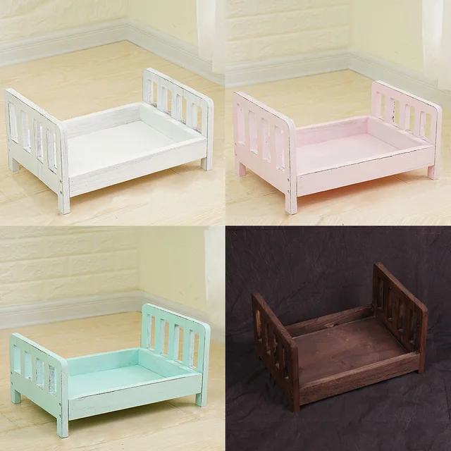 US $20.01 Crib Posing Detachable Studio Props Background Gift Baby Photography Photo Shoot Infant Wood Bed So