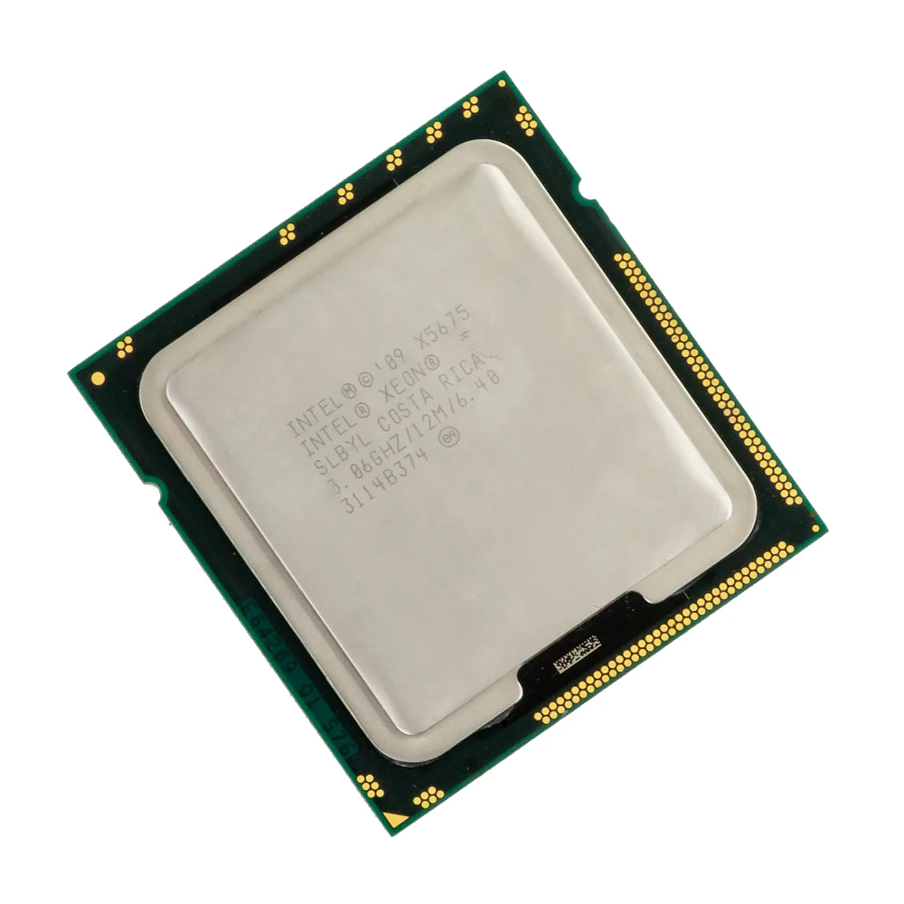 إنتل زيون X5675 سطح المكتب المعالج ستة النواة 3.06 GHz SLBV3 L3 مخبأ 12 MB QPI 6.4GT/s LGA 1366 5675 الخادم وحدة المعالجة المركزية المستخدمة