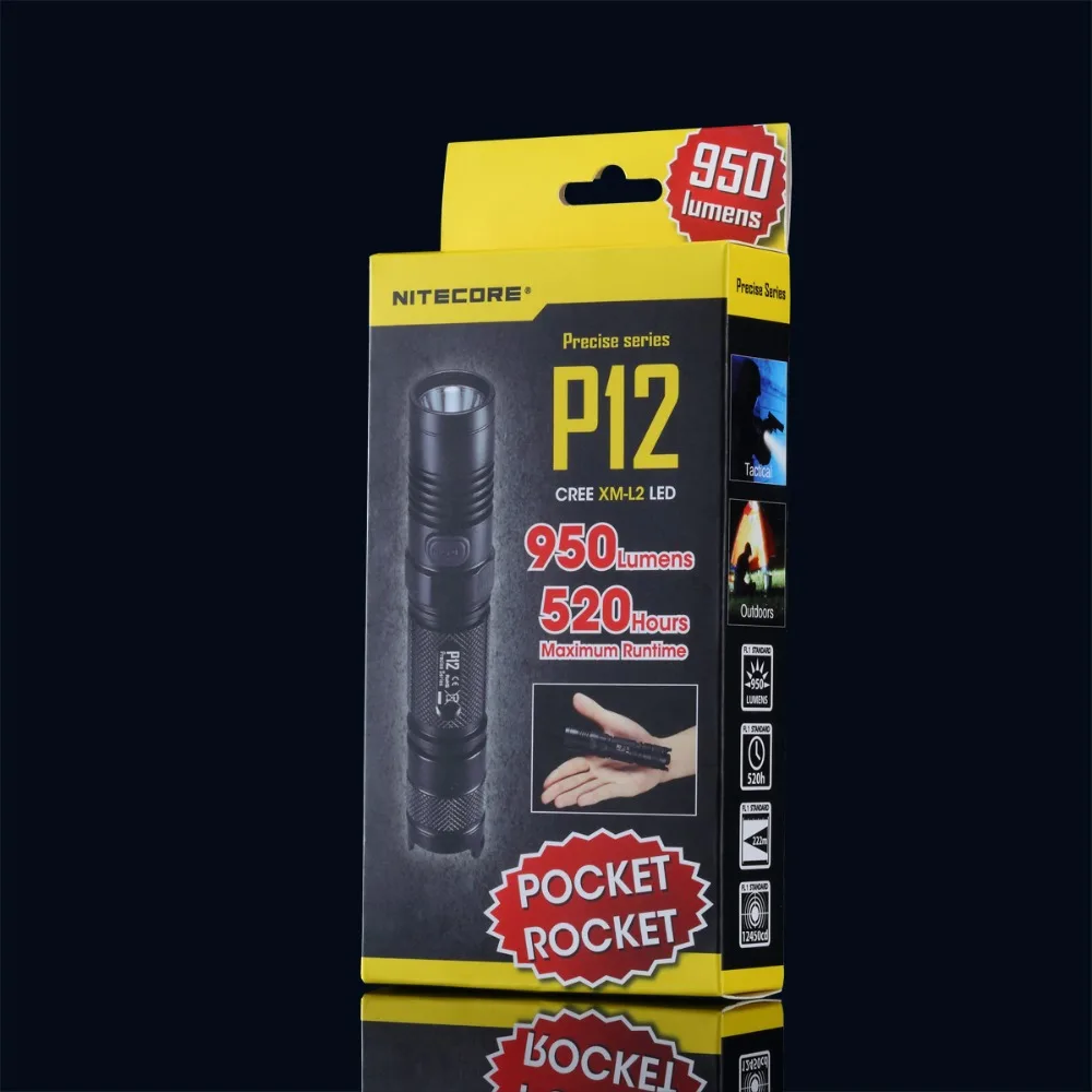 20% скидка NITECORE P12 тактический фонарь Cree XM-L2 U2 светодиодный 1000 LMs 18650 Открытый походный Карманный EDC портативный фонарь