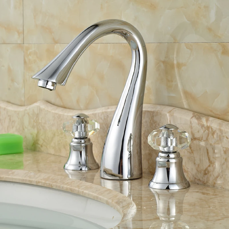 Chrome Waterfall Basin Sink Faucet Deck Mount Bath...