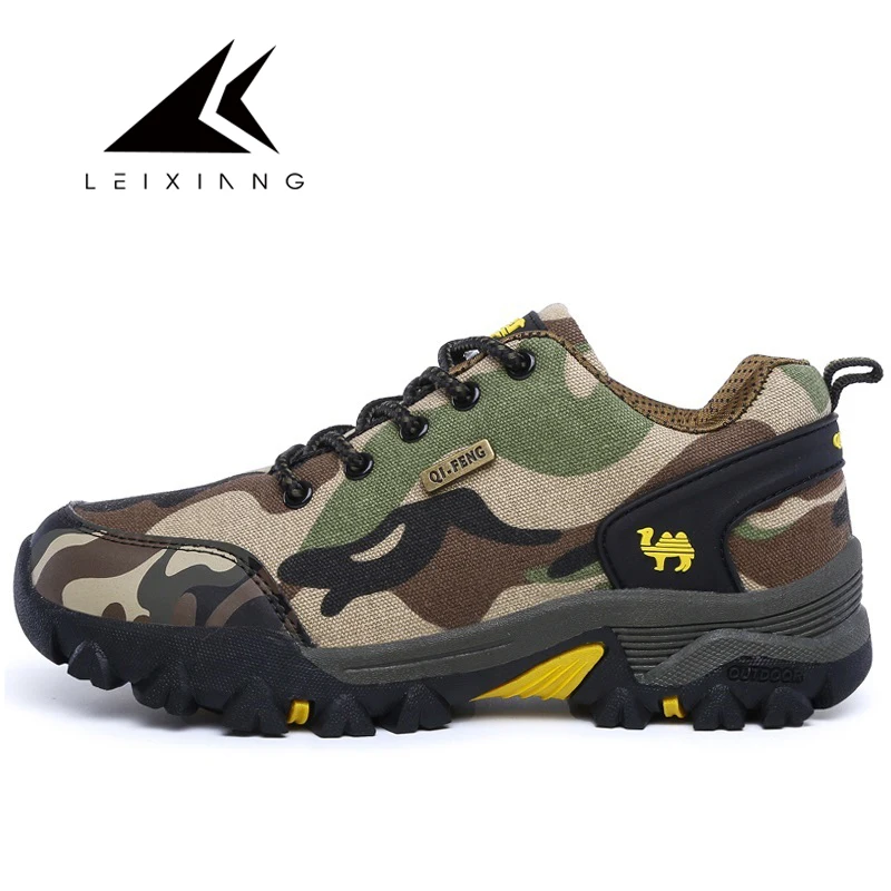Comprar LEIXIANG nuevas zapatillas de camuflaje al aire libre para Hombre Zapatos de senderismo tácticos antideslizantes cómodos zapatos de escalada baratos Erkek Spor Ayakkabi