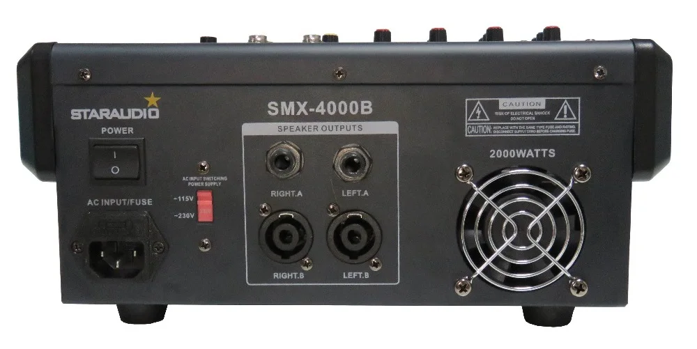 STARAUDIO Профессиональный 4 канальный усилитель аудио Мощность смеситель Bluetooth смеситель микшерный пульт для Динамик и микрофон SMX-4000B