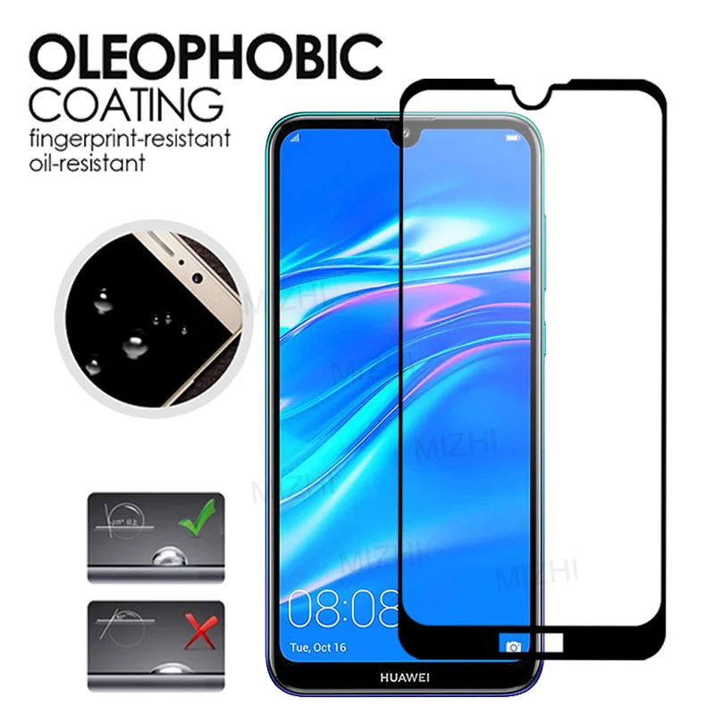 Защитное стекло для huawei y7 2019 на y 7 7y prime y72019 защита экрана искусственная кожа