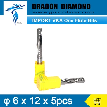 

5pcs shank 6mm Single flute end mill Imported Germany material CNC Router Machine Tools low price with top quality