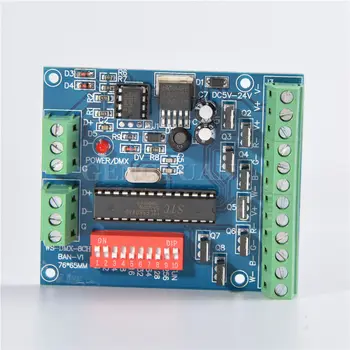 

1Ps 8CH DMX Controller RGBW LED DMX512 Decoder Strip Module Node 24A DC5~24V WS-DMX-8CH-BAN-V2