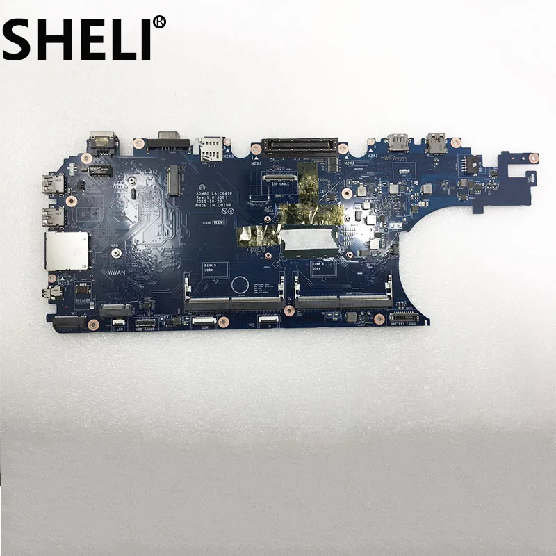 SHELI для DELL motherboardl широта E5570 LA-C641P CN-0MJJCK 0MJJCK Материнская плата ноутбука с I3-6100U протестирована