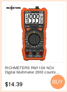 RM111 NCV True-RMS цифровой мультиметр автоматический диапазон 9999 отсчетов 100 м Ом