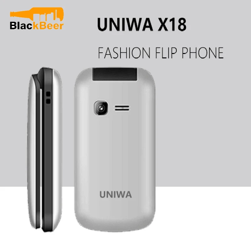 

UNIWA X18 Flip Mobile Phone 1.77 inch Push-Button CellPhone Big Battery Smartphone with Russian Keyboard Function for elder Man