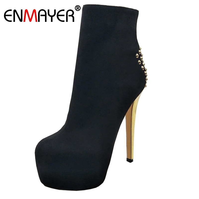 Marque Nous 15 Hauts De Bottes Bottines Rivet Habillées Talons Black Enmayer Moto Brevet Chaussures Plate Femmes 2018 Stiletto C Des Printemps Size5 forme hdtrsQxC