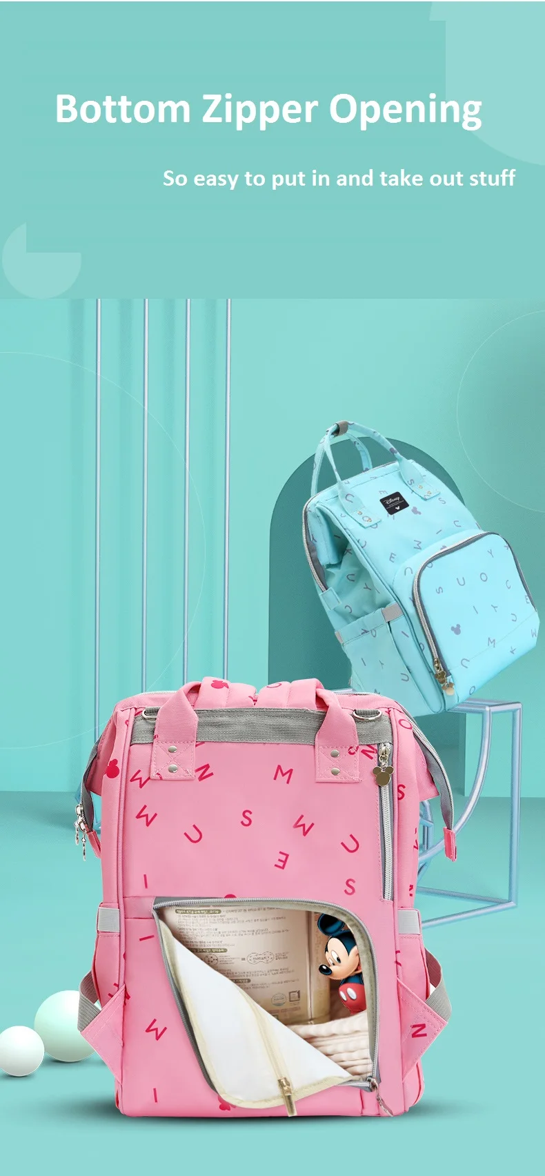 Disney Мумия сумка 2018 Новая мода Большой ёмкость мокрой мешок Multi функциональный пеленки мешок сумка для ухода за младенцем